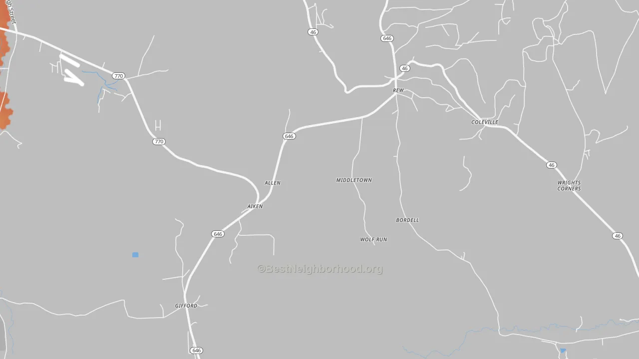 Bike Grade map of Rew, PA