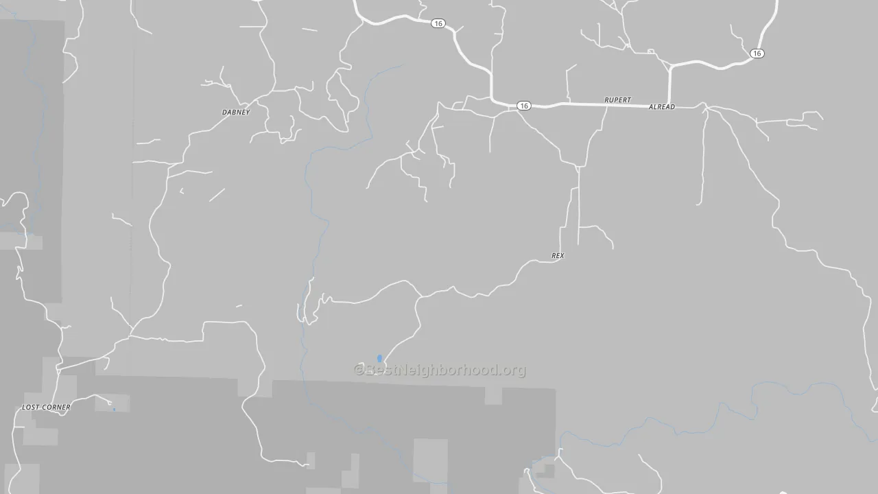 Bike Grade map of Rex, AR