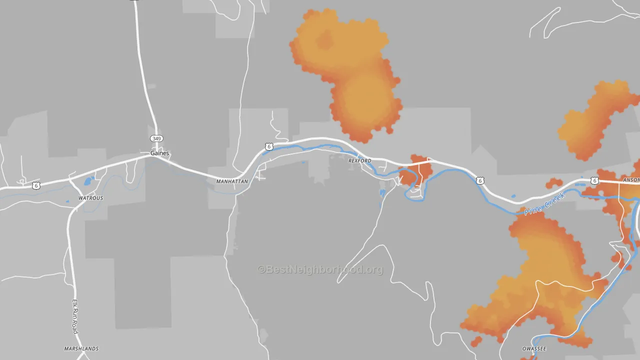 Bike Grade map of Rexford, PA