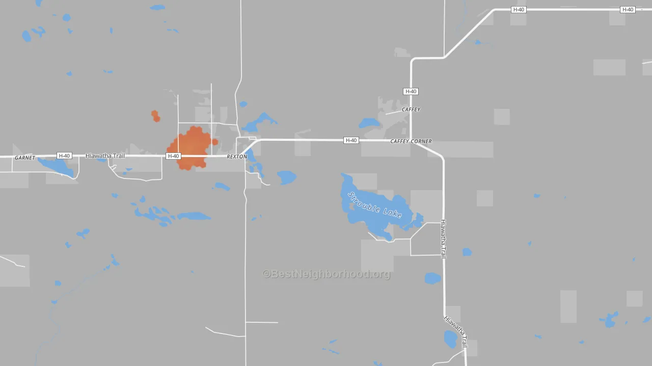 Bike Grade map of Rexton, MI