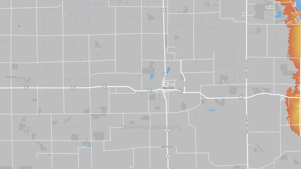 Bike Grade map of Reynolds, IN