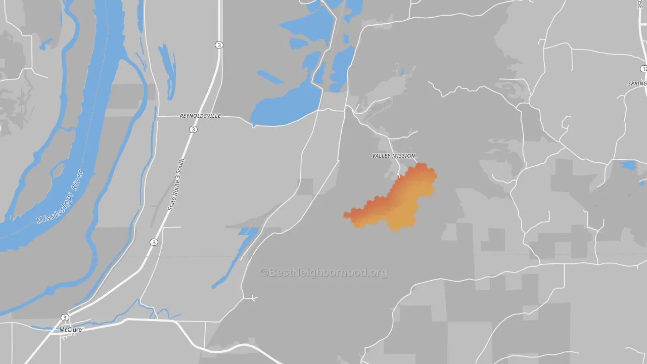 Bike Grade map of Reynoldsville, IL