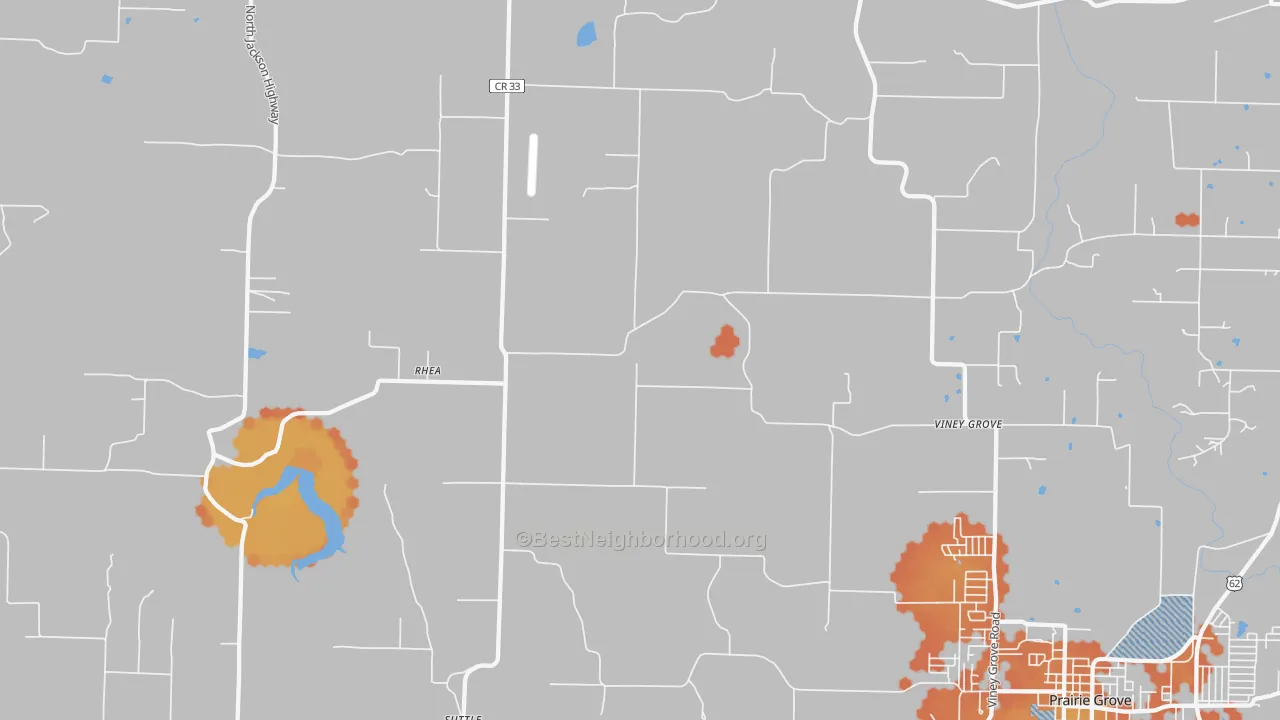 Bike Grade map of Rhea, AR