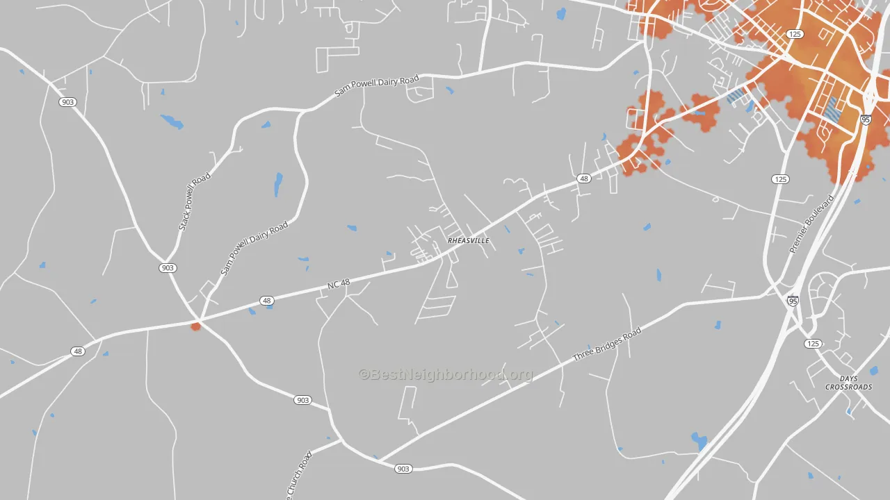 Bike Grade map of Rheasville, NC