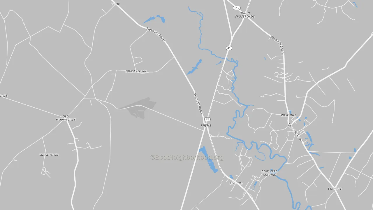 Bike Grade map of Rhems, SC