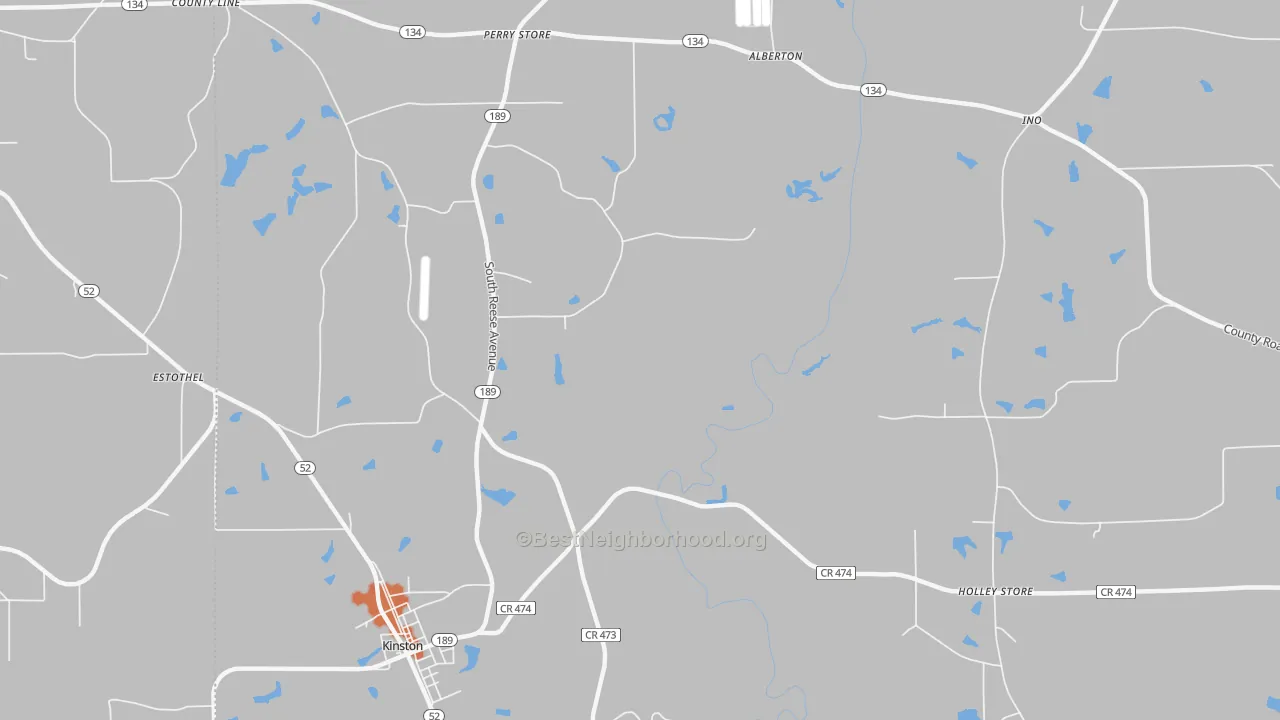 Bike Grade map of Rhoades, AL