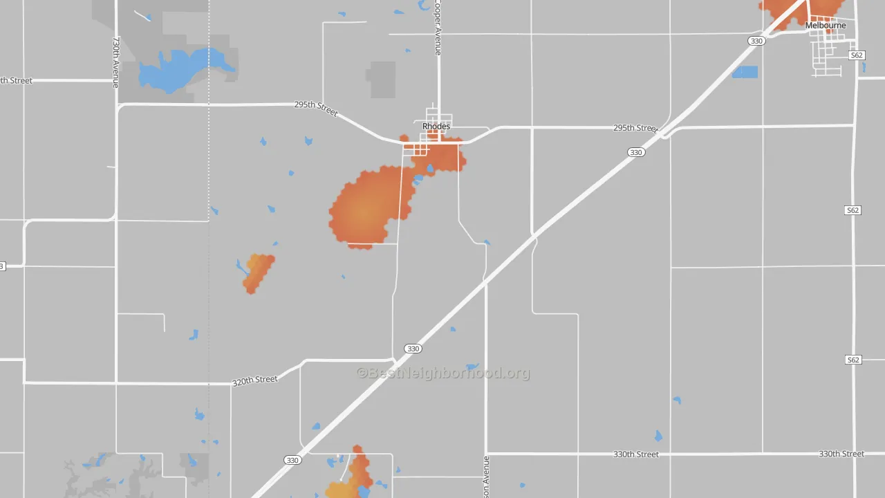 Bike Grade map of Rhodes, IA
