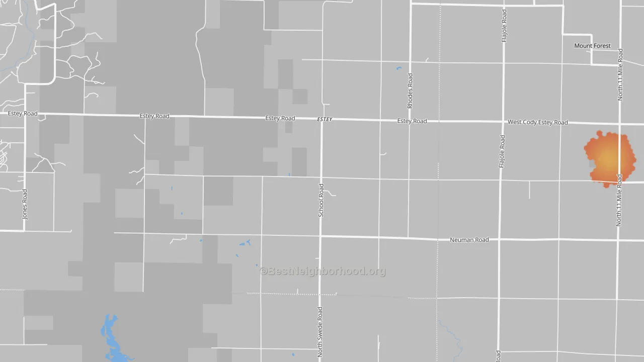 Bike Grade map of Rhodes, MI