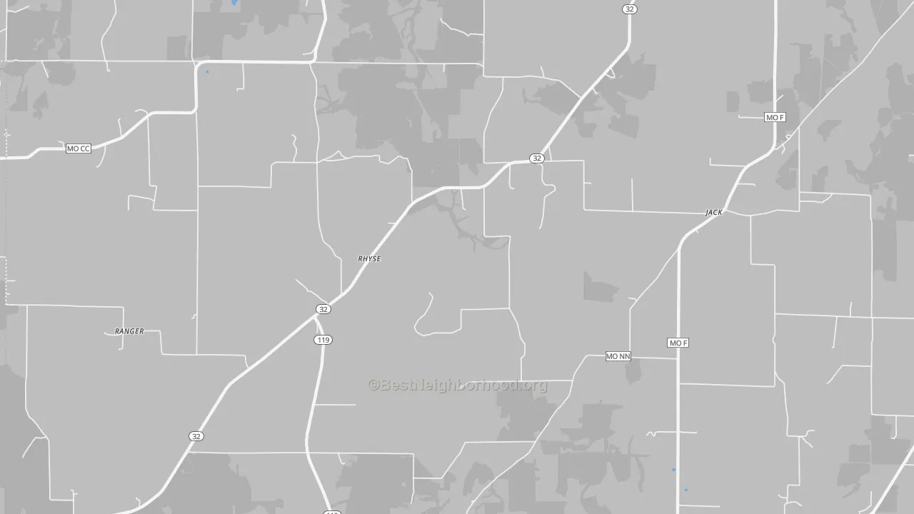 Bike Grade map of Rhyse, MO