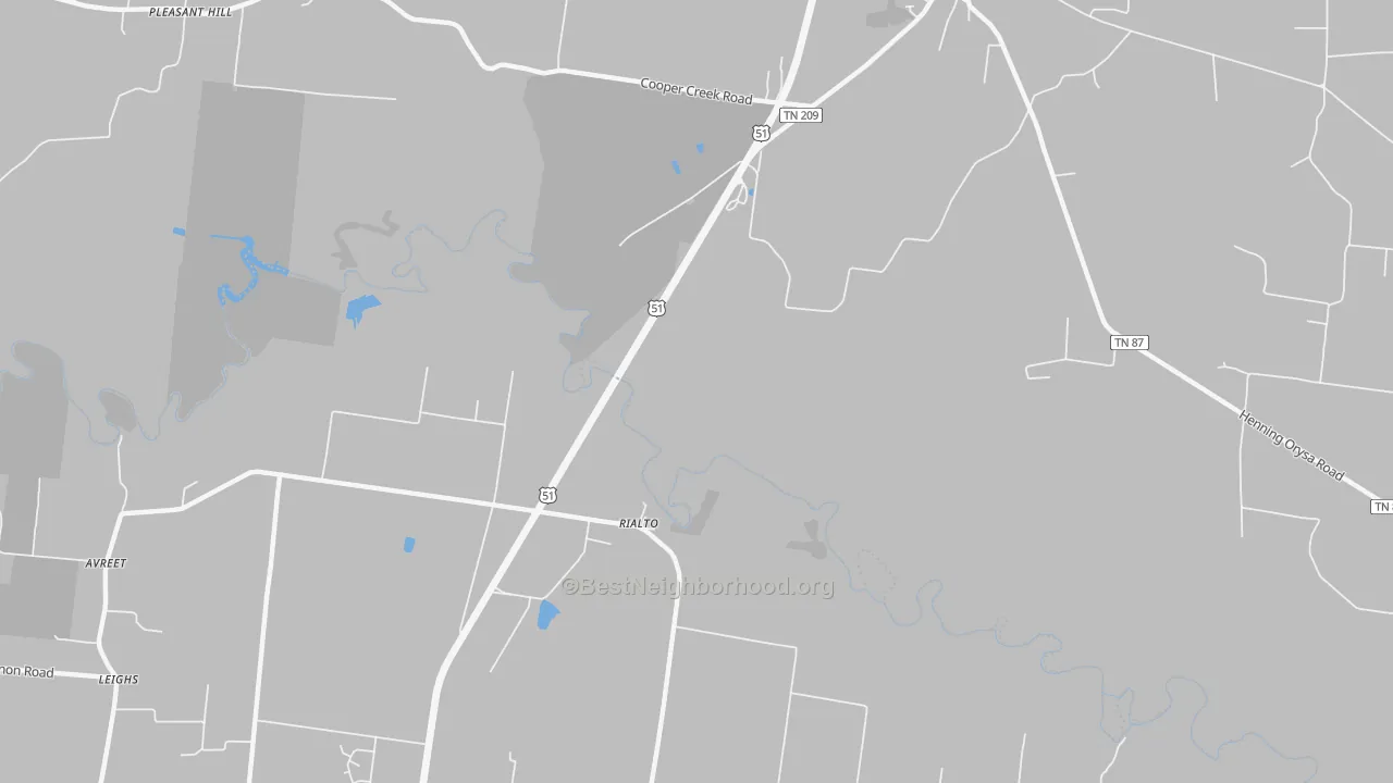 Bike Grade map of Rialto, TN