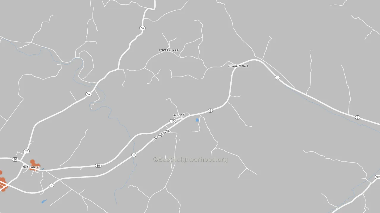 Bike Grade map of Ribolt, KY