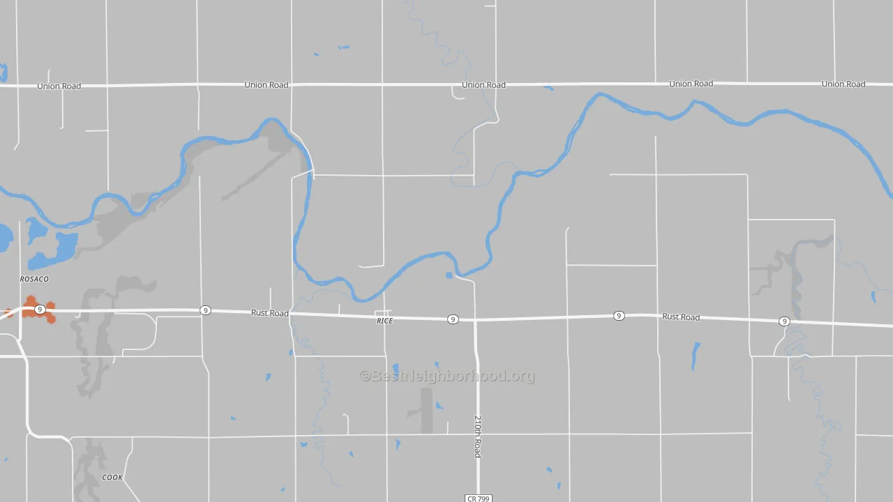 Bike Grade map of Rice, KS