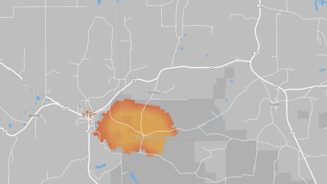 Bike Grade map of Riceville, IN