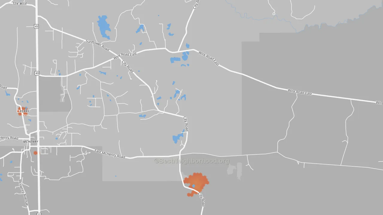 Bike Grade map of Riceville, MS