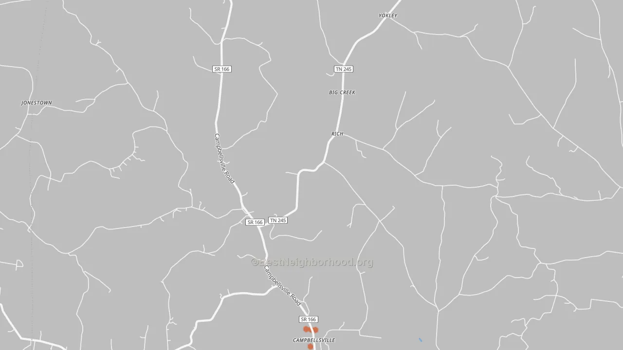 Bike Grade map of Rich, TN