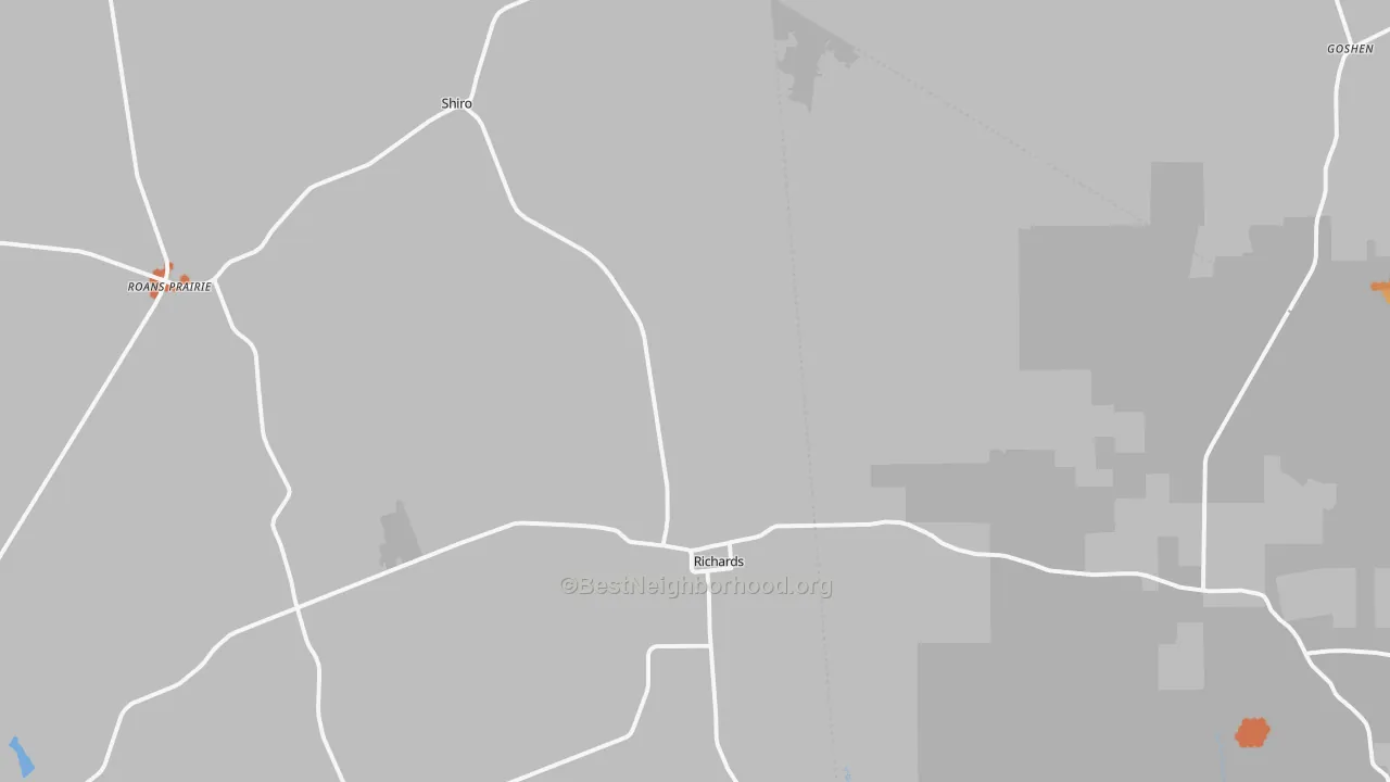 Bike Grade map of Richards, TX