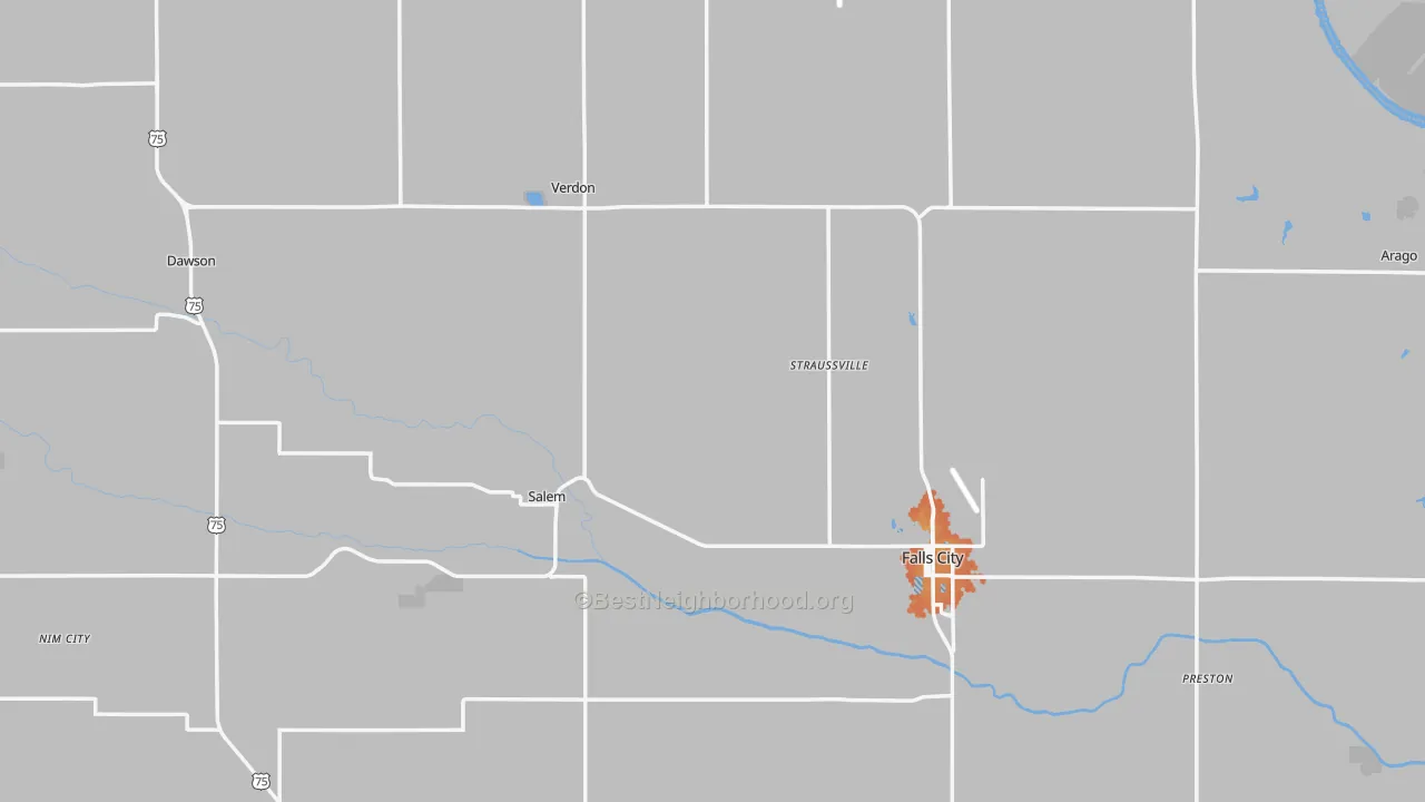 Bike Grade map of Richardson County, NE