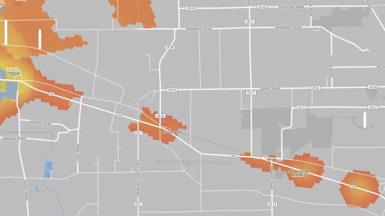 Bike Grade map of Richardson, IL