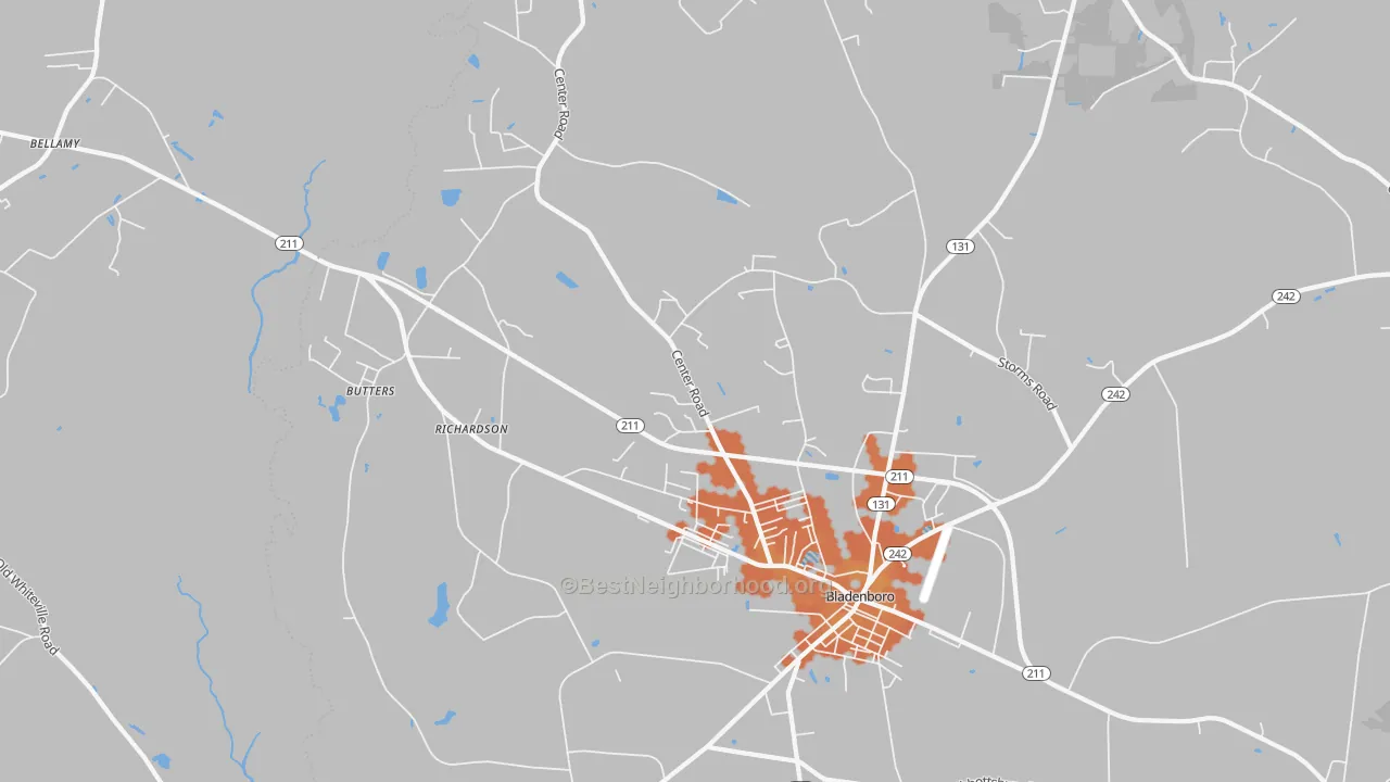 Bike Grade map of Richardson, NC