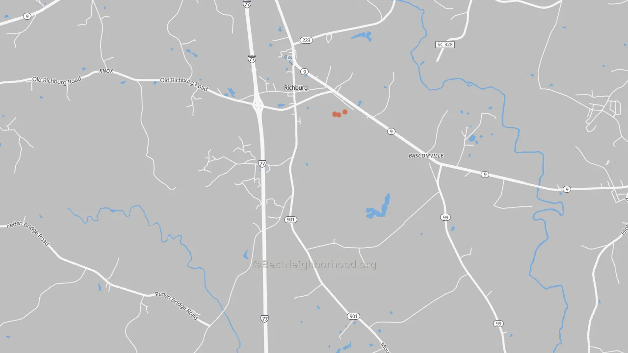 Bike Grade map of Richburg, SC