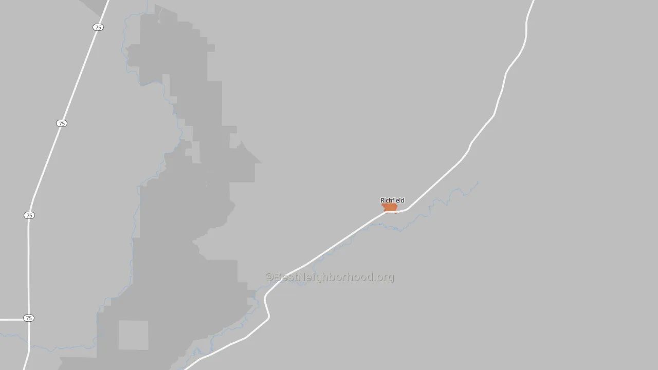 Bike Grade map of Richfield, ID