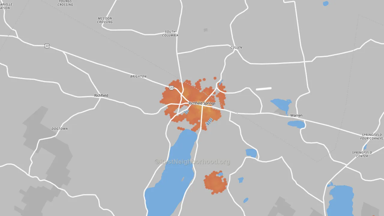 Bike Grade map of Richfield Springs, NY
