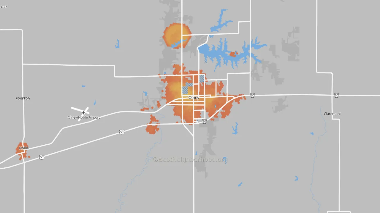 Bike Grade map of Richland County, IL