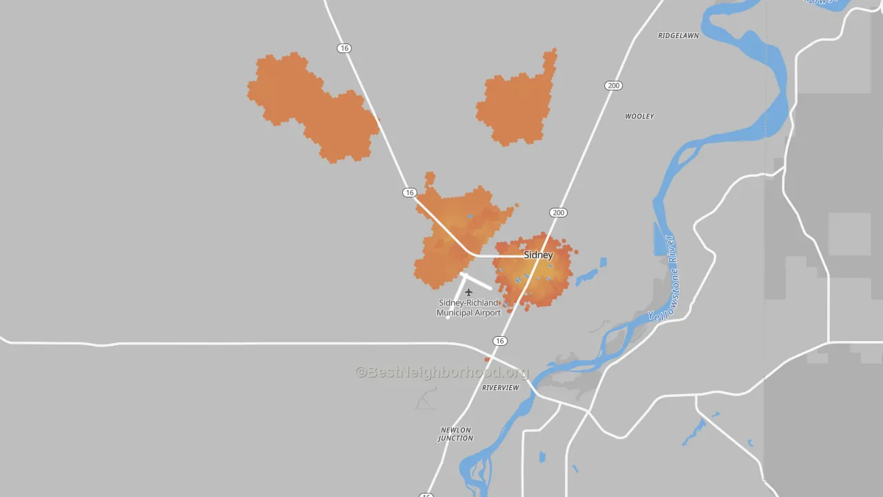 Bike Grade map of Richland County, MT