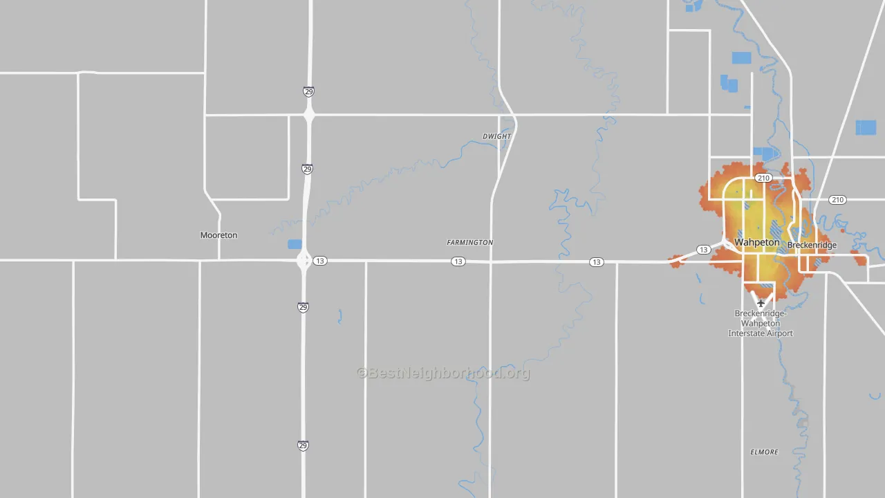 Bike Grade map of Richland County, ND