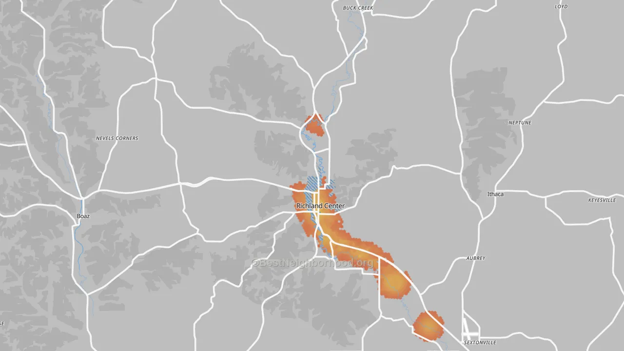 Bike Grade map of Richland County, WI