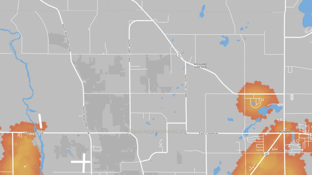 Bike Grade map of Richland Junction, MI