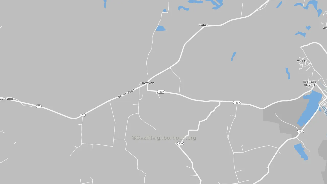 Bike Grade map of Richland, KY