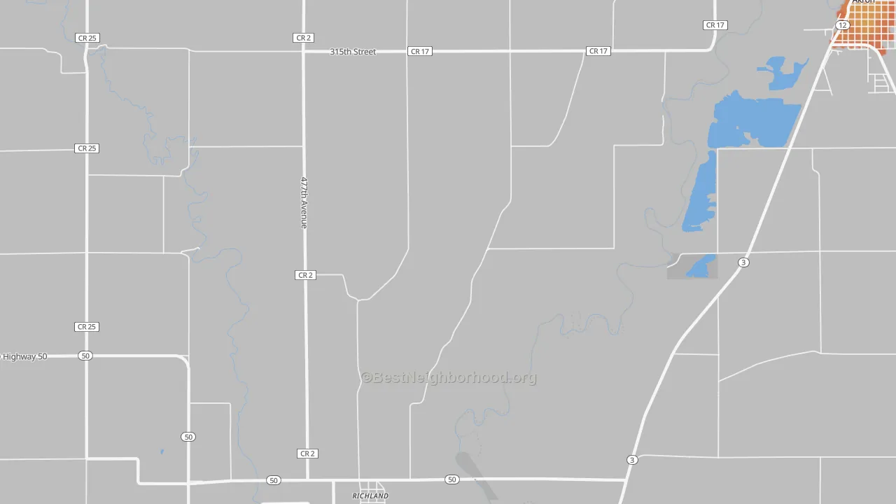 Bike Grade map of Richland, SD