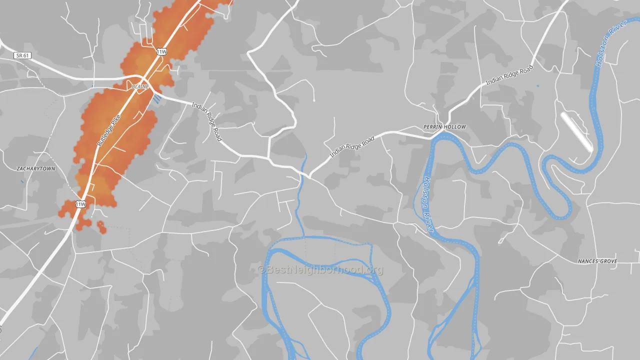 Bike Grade map of Richland, TN