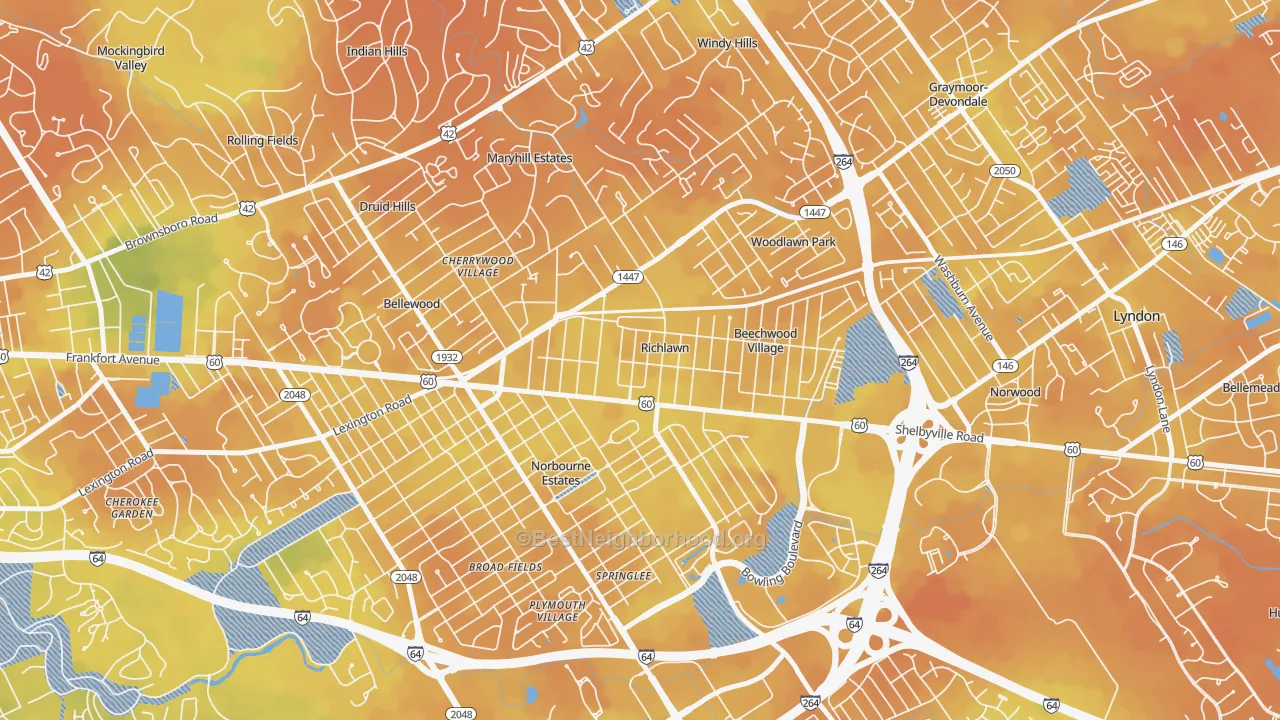 Bike Grade map of Richlawn, KY