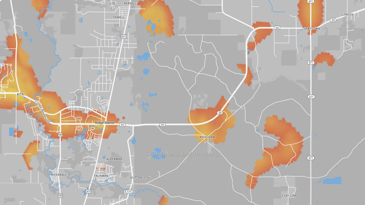 Bike Grade map of Richloam, FL