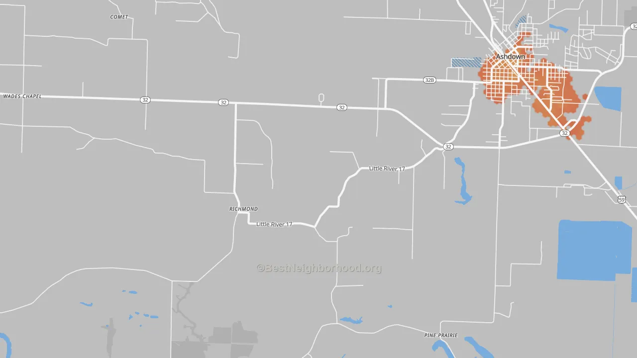 Bike Grade map of Richmond, AR