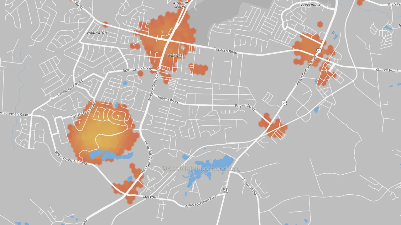 Bike Grade map of Richmond Factory, Augusta, GA