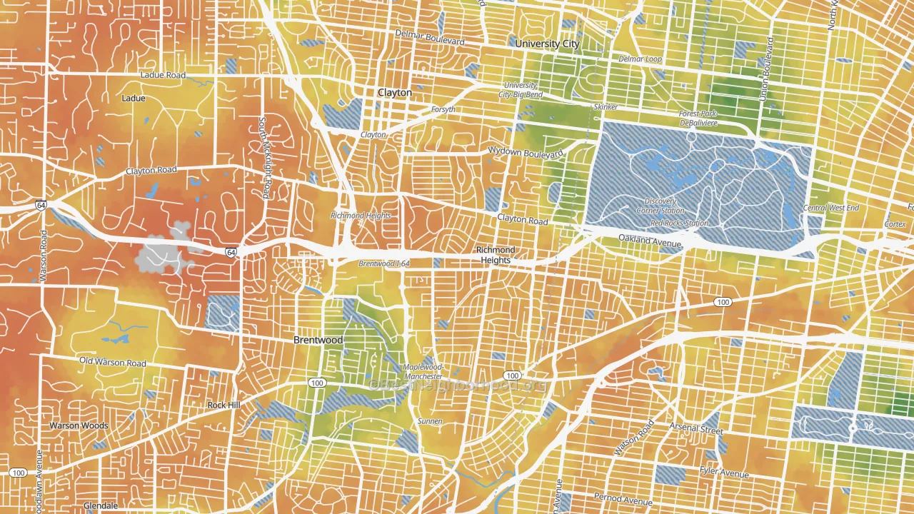 Bike Grade map of Richmond Heights, MO