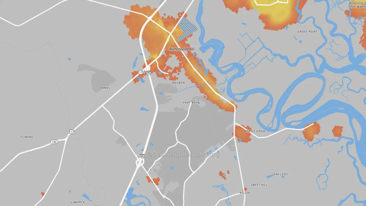 Bike Grade map of Richmond Hill, GA
