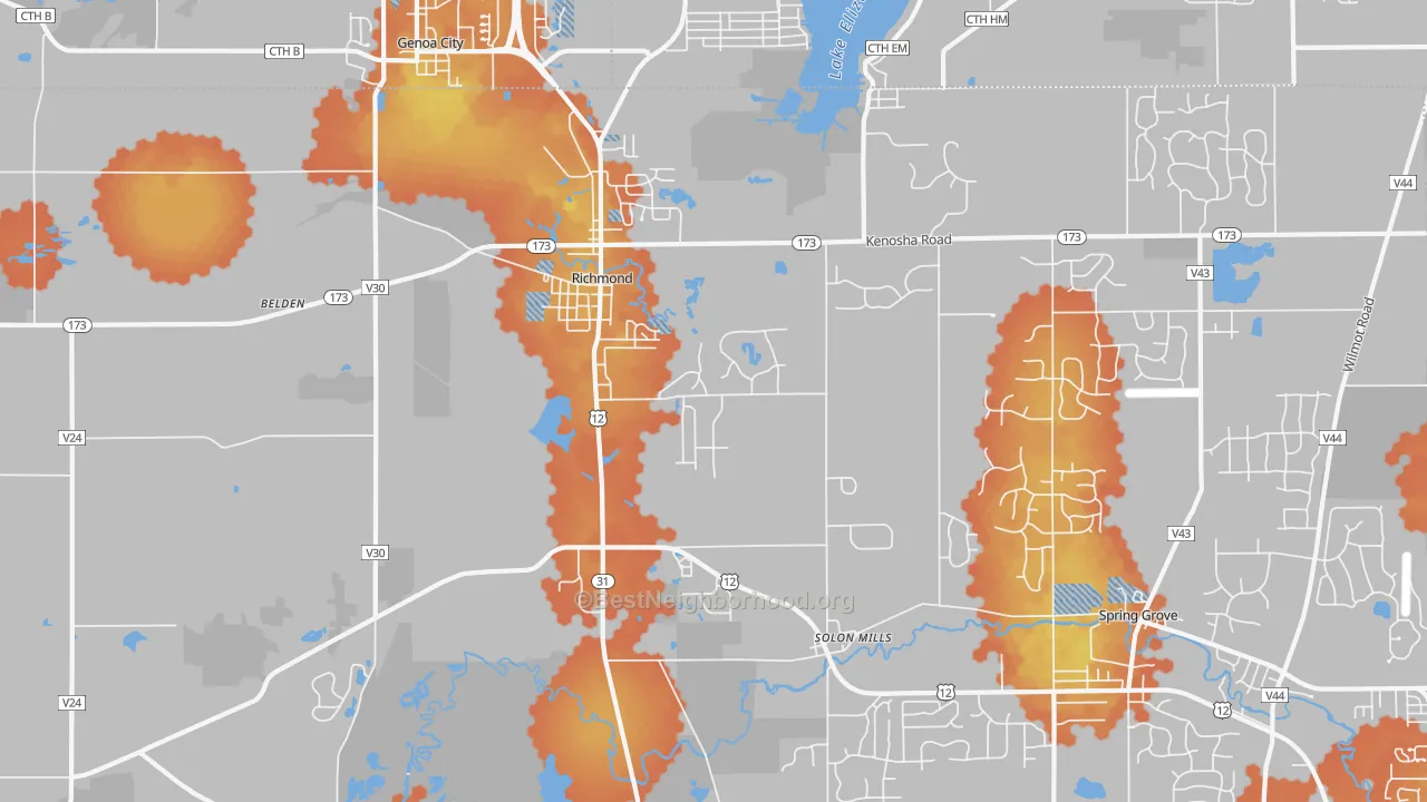 Bike Grade map of Richmond, IL