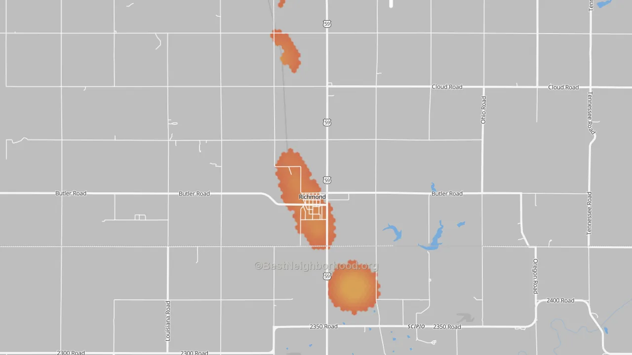 Bike Grade map of Richmond, KS