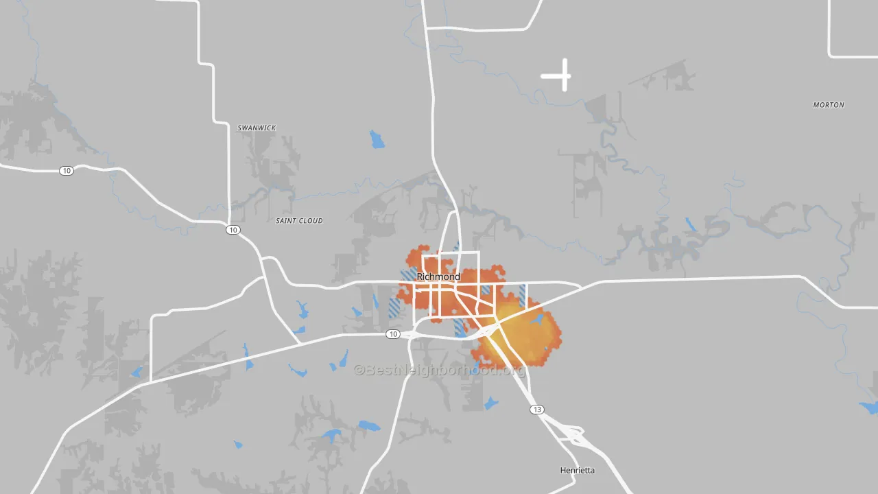 Bike Grade map of Richmond, MO