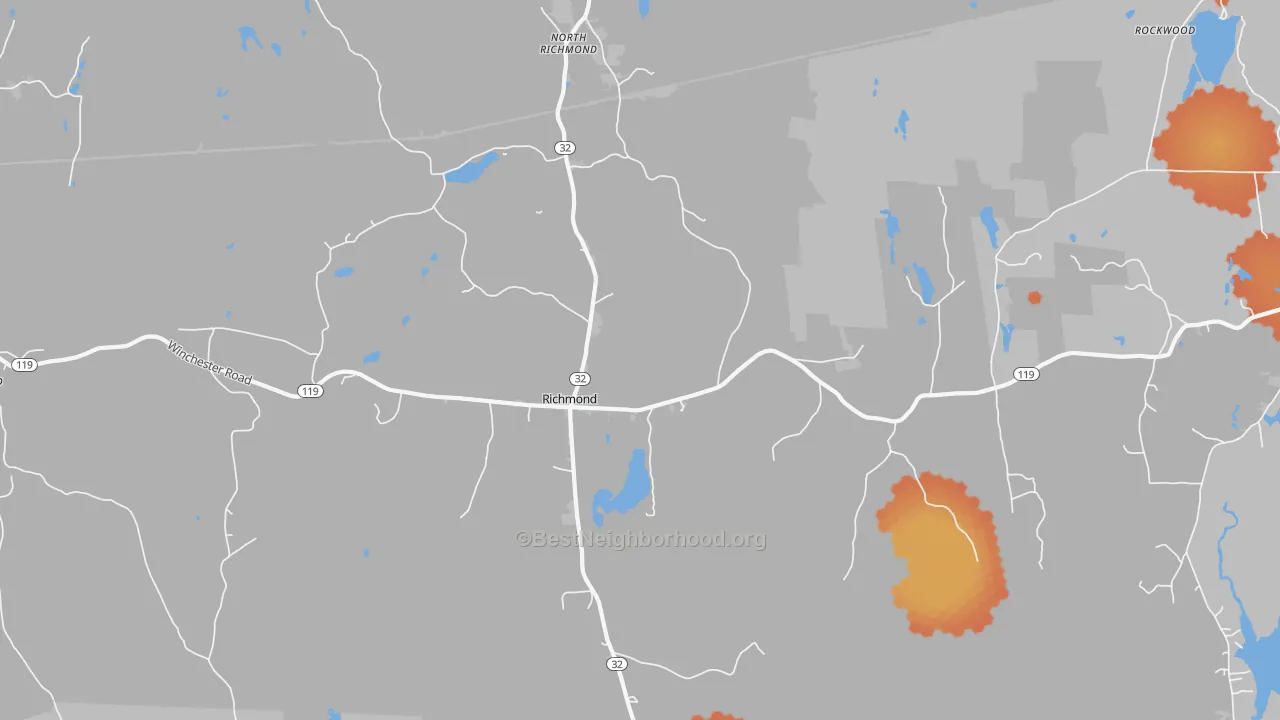 Bike Grade map of Richmond, NH