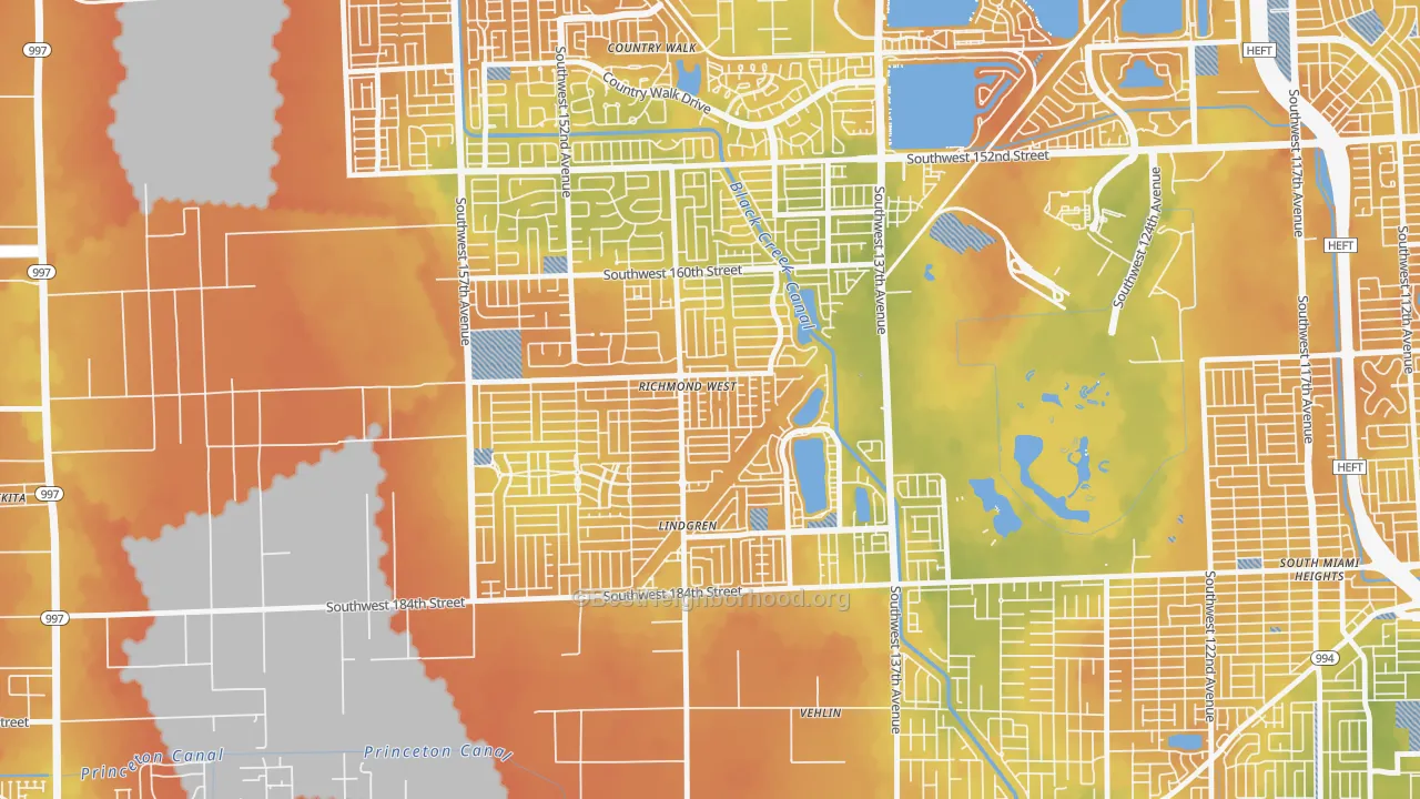 Bike Grade map of Richmond West, FL