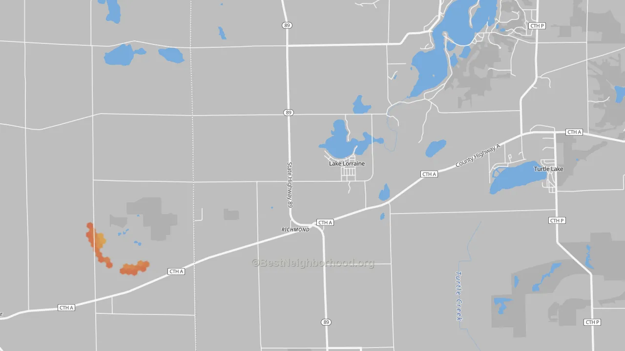 Bike Grade map of Richmond, WI