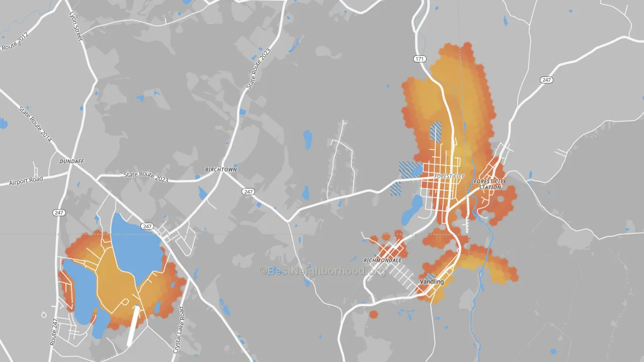 Bike Grade map of Richmondale, PA