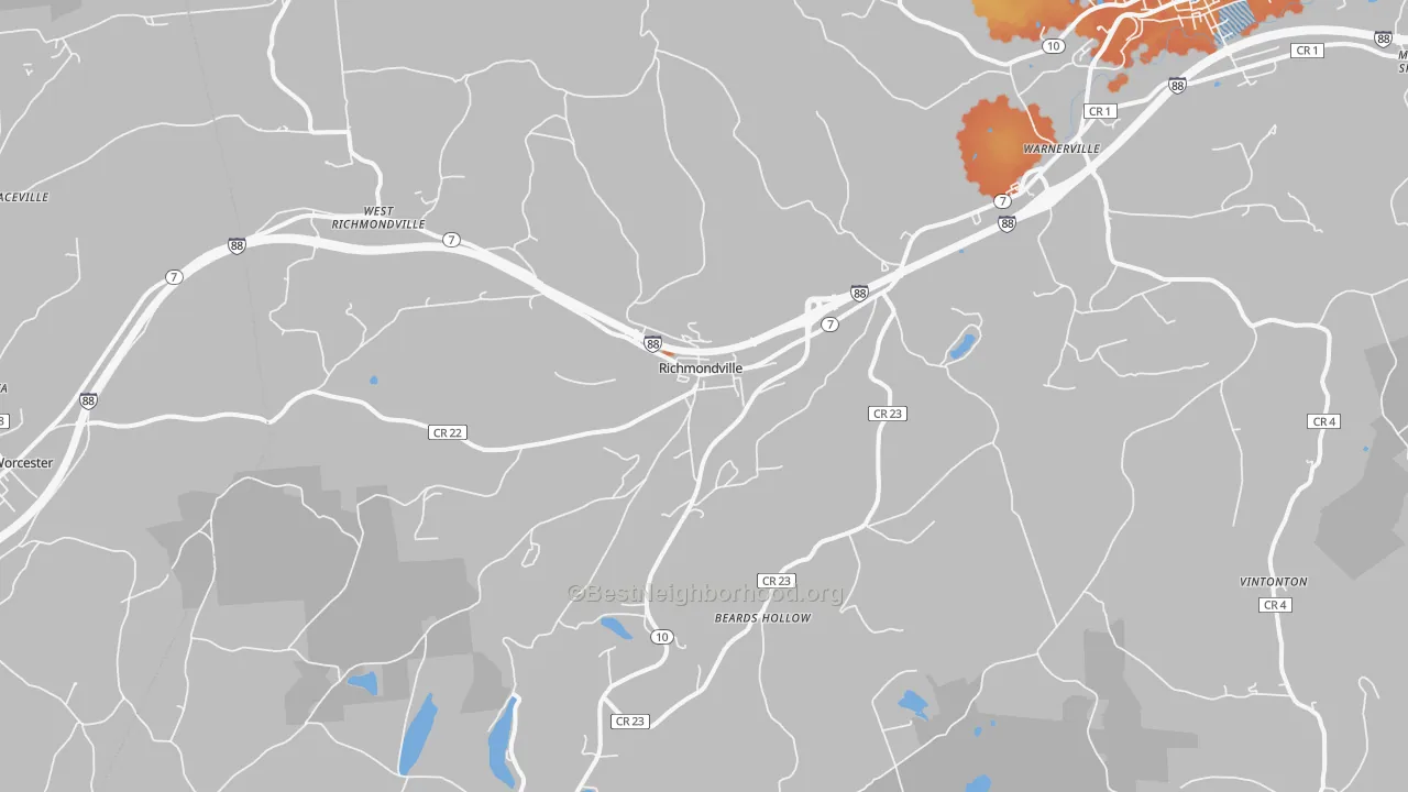 Bike Grade map of Richmondville, NY