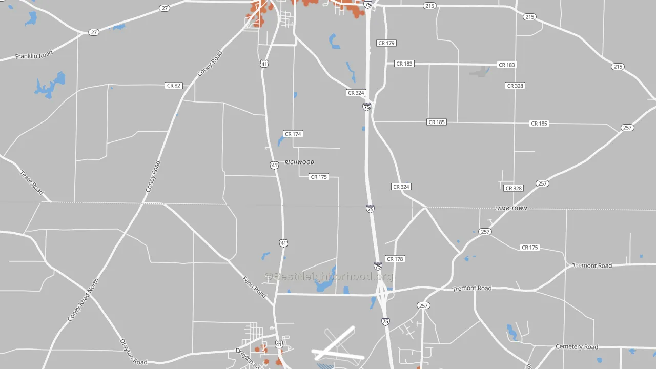 Bike Grade map of Richwood, GA