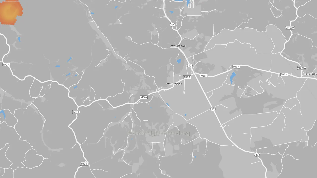 Bike Grade map of Richwoods, MO
